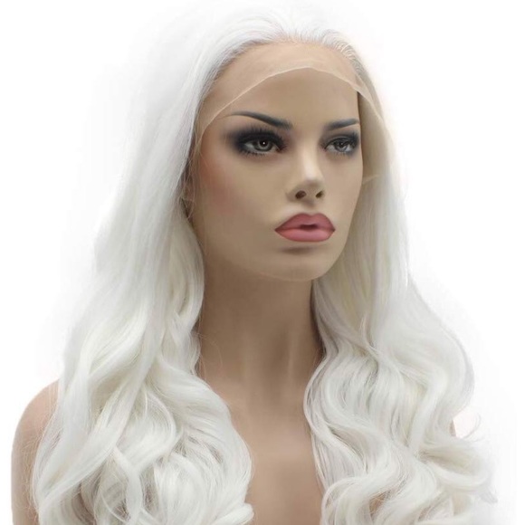✨24” WHITE BLONDE STRAIGHT LACE FRONT WIG💫…NEW - Picture 4 of 7